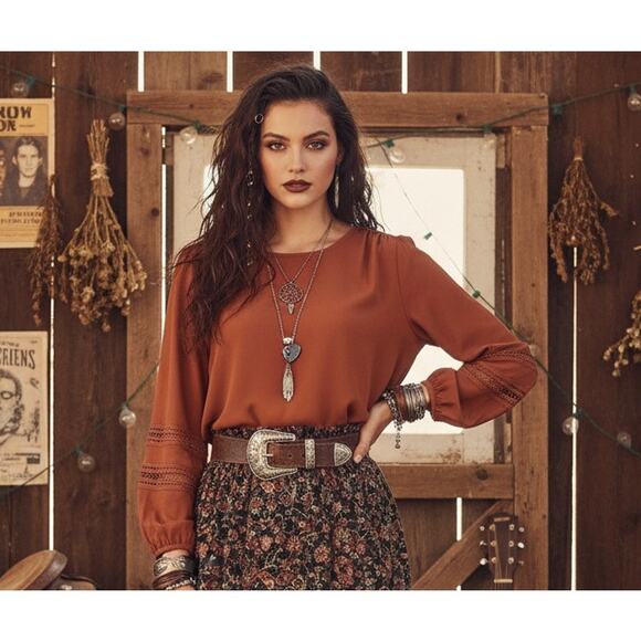 Ann Taylor Burnt Sienna Blouse - Picture 10 of 11